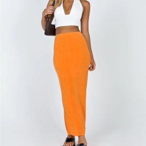 NWT princess polly orange maxi skirt